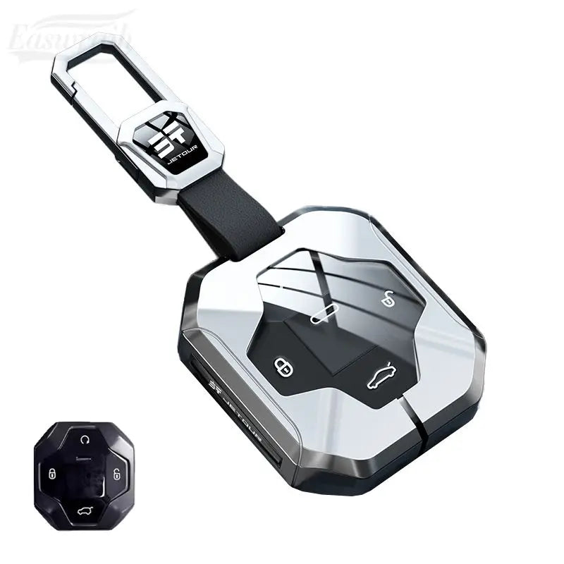 Zinc Alloy Leather Key Case with Chain for Chery Jetour Traveller 2023-2024