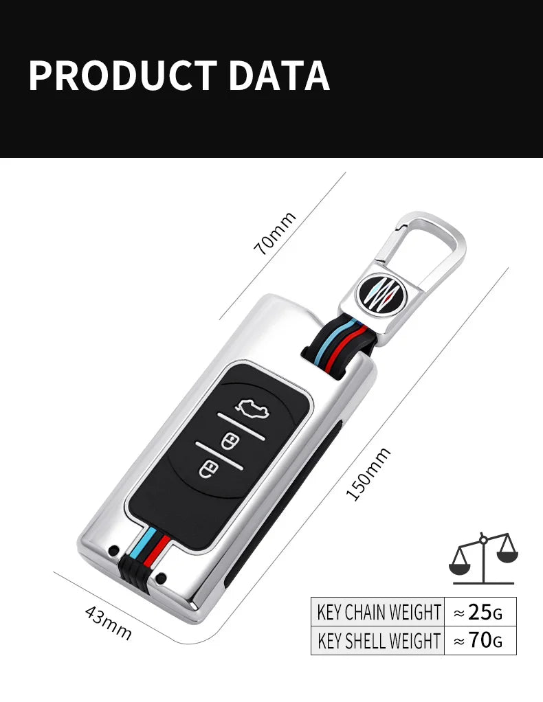 Zinc Alloy Remote Key Case Cover for Chery Tiggo & Arrizo Models
