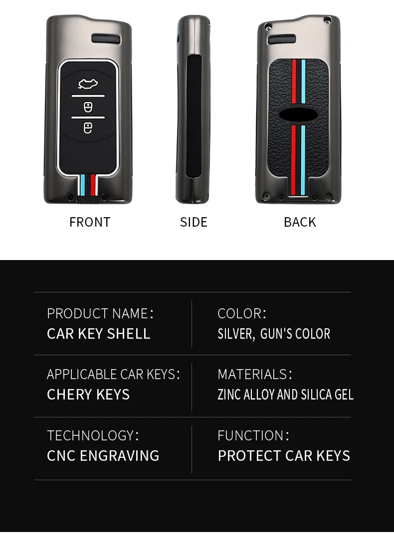 Zinc Alloy Remote Key Case Cover for Chery Tiggo & Arrizo Models