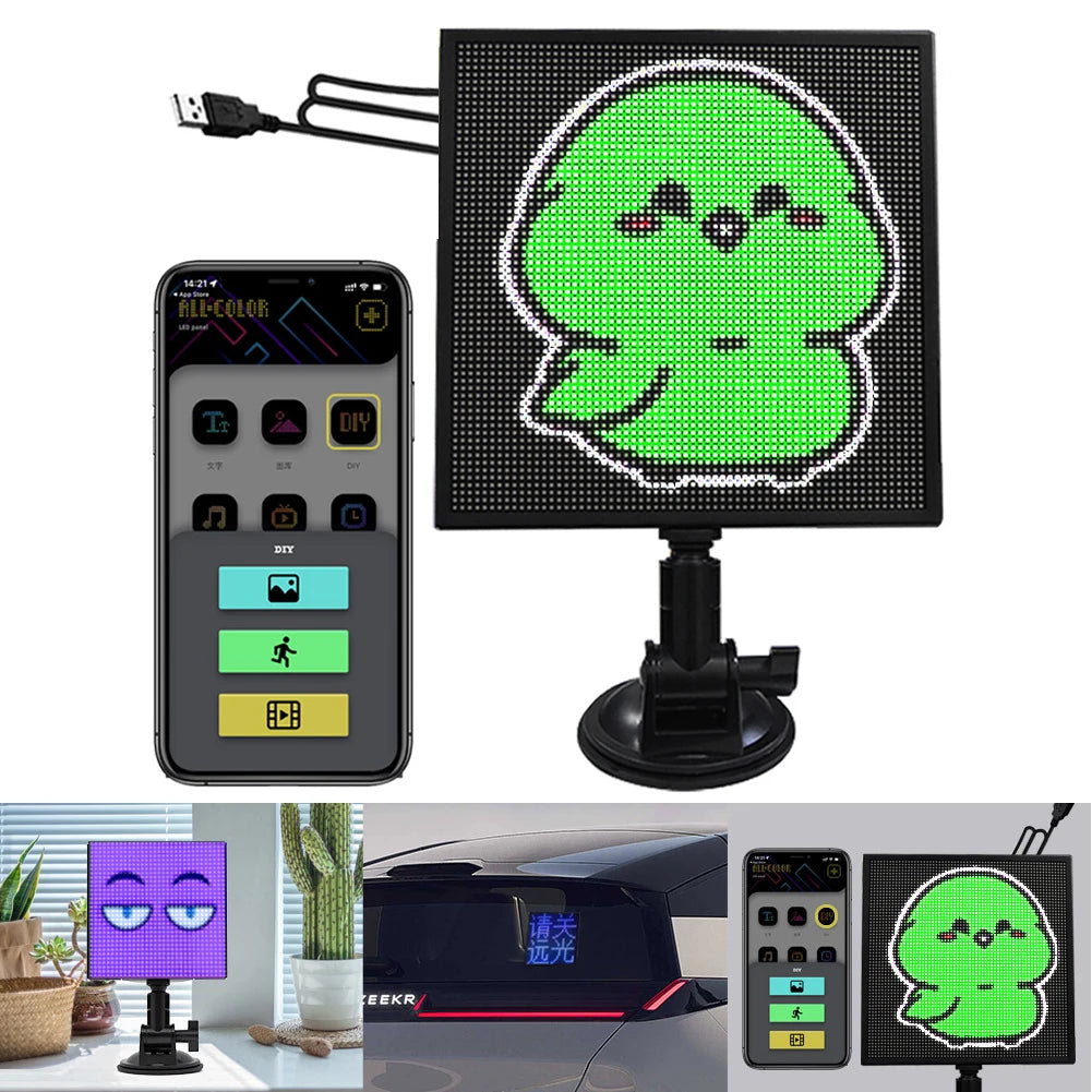 Smart LED Car Sign – App Controlled Pixel Display (32x32)