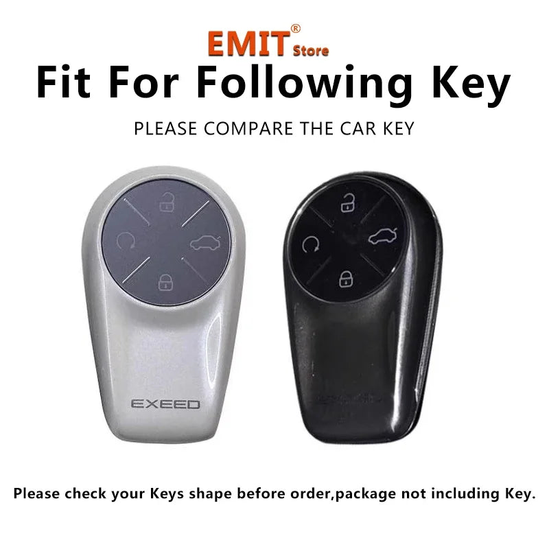 TPU & Zinc Alloy Key Case with Keychain for Chery Exeed VX RX LX TXL PHEV