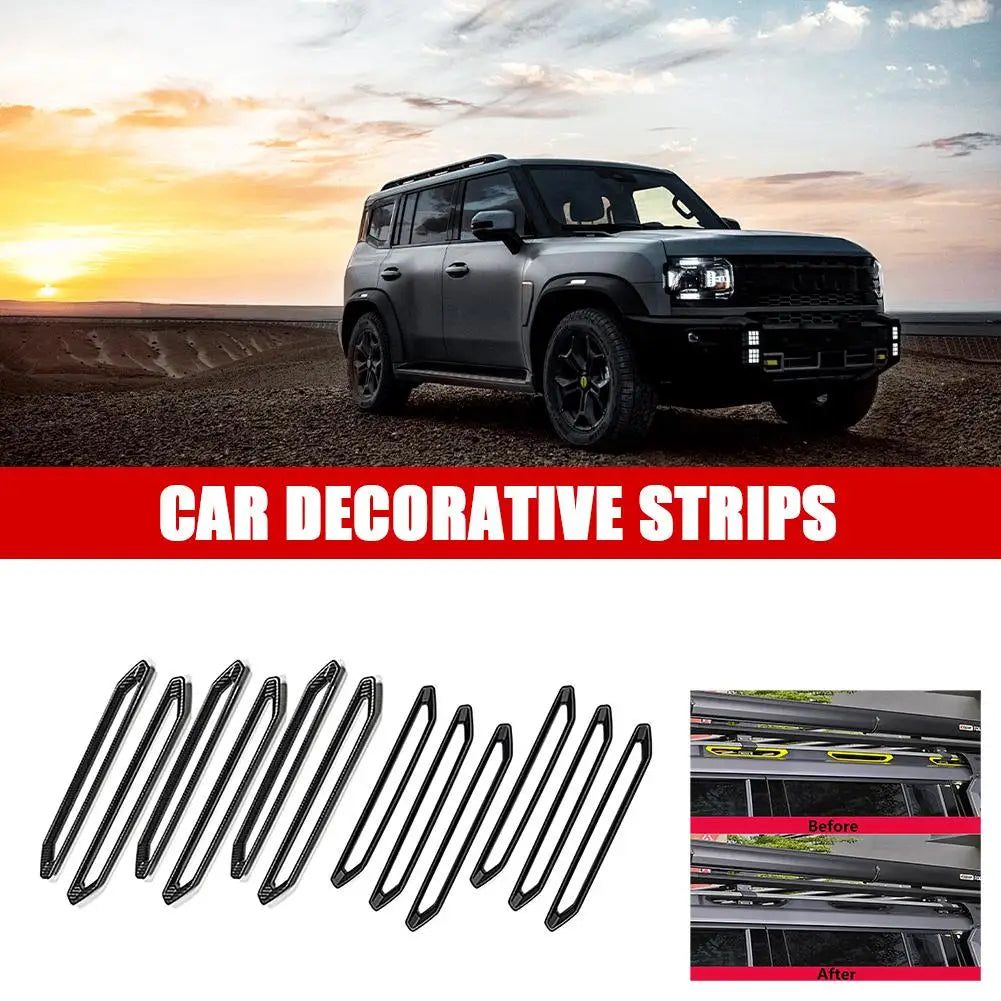 Carbon Fiber Style Roof Luggage Rack Trim for Chery Jetour Traveller T2 2023