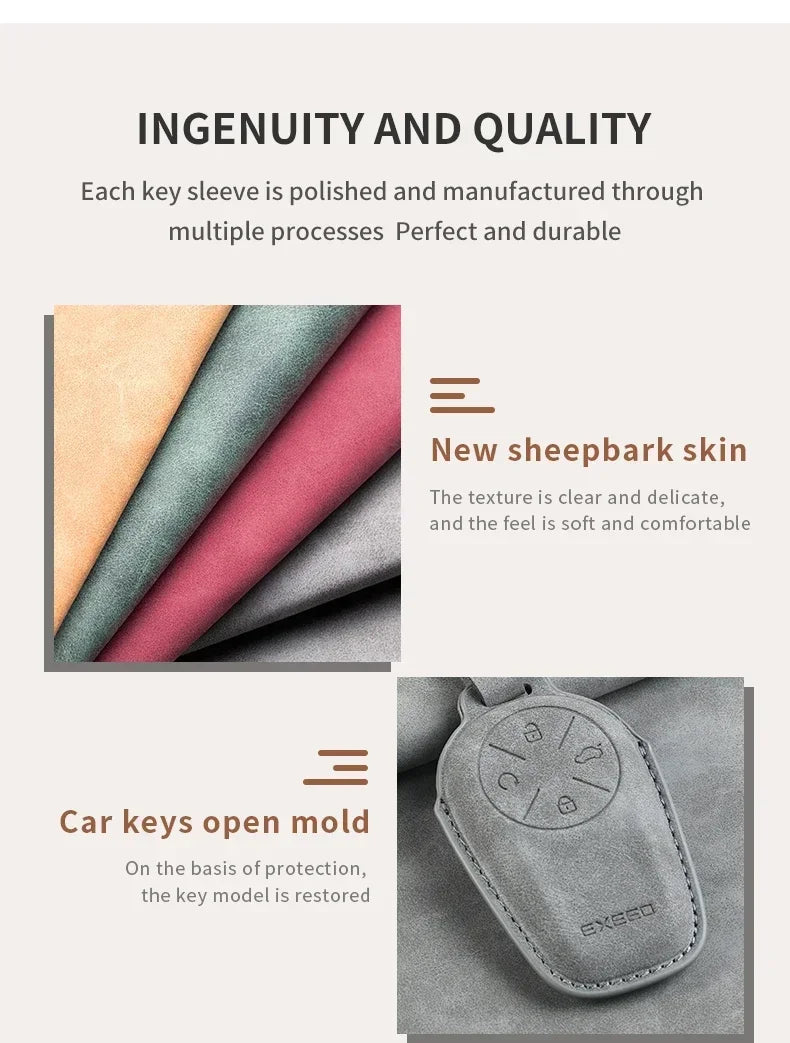 Leather Key Case for Chery EXEED – Stylish Car Fob Cover