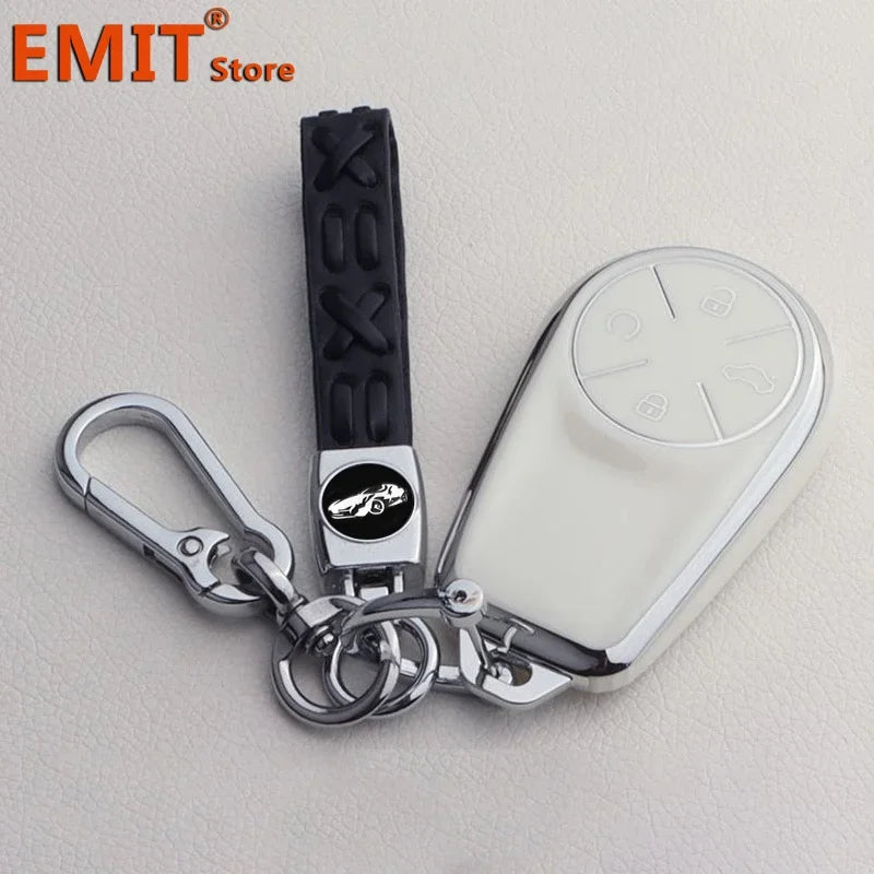 TPU & Zinc Alloy Key Case with Keychain for Chery Exeed VX RX LX TXL PHEV