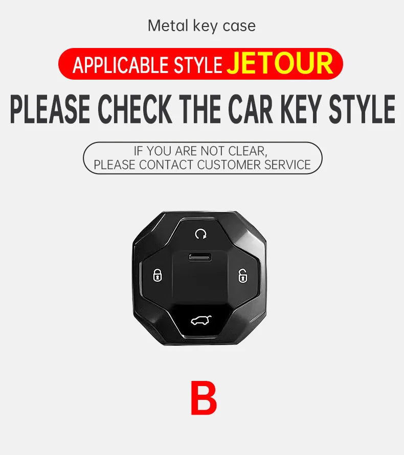 Zinc Alloy Leather Keychain for Chery Jetour T2 / Traveller