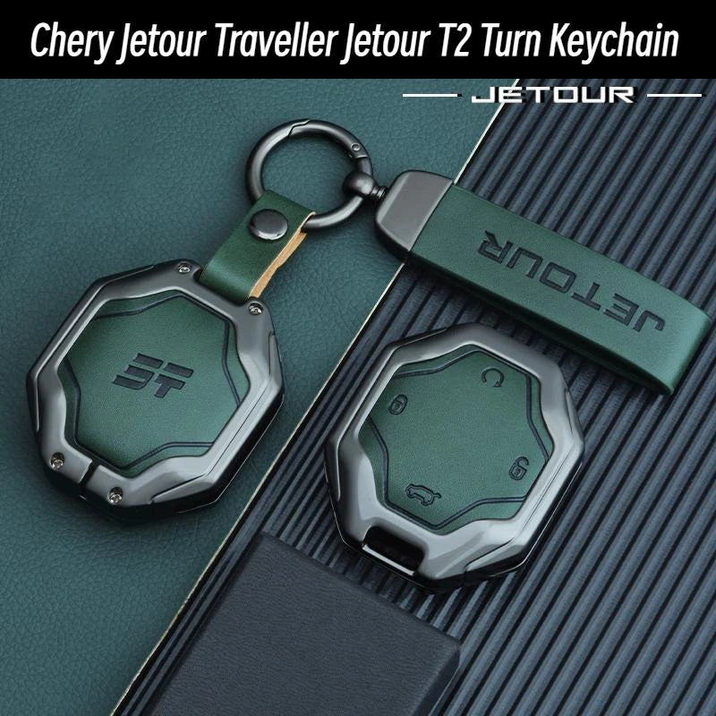 Leather Alloy Keychain for Chery Jetour T2 Traveller