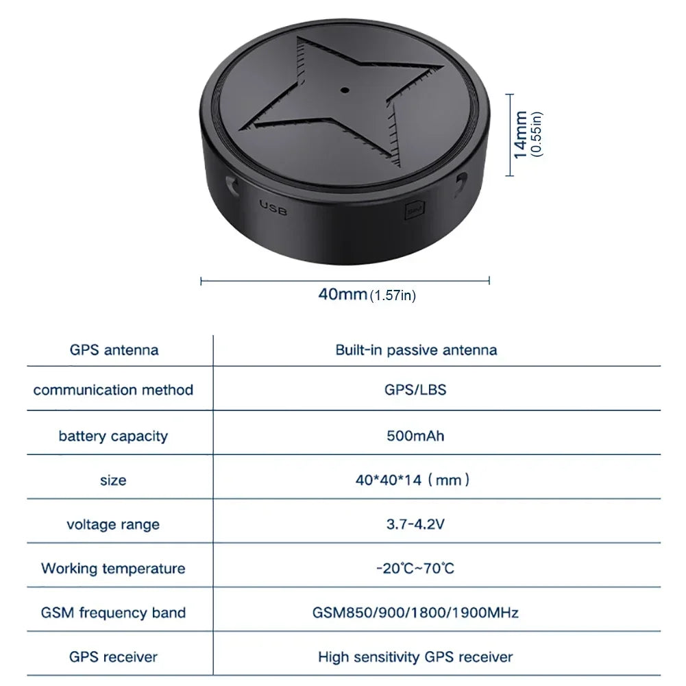 Mini GPS Tracker – GSM Anti-Theft Car Locator with App Control