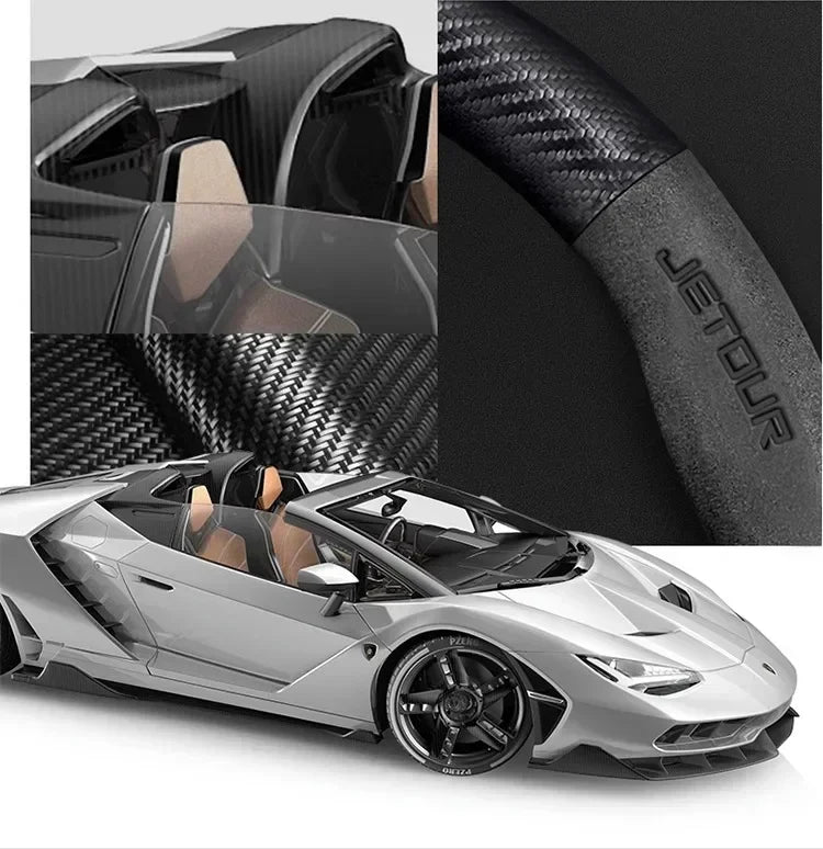 Suede Carbon Fiber Steering Wheel Cover for Chery Jetour T2 2023–2024