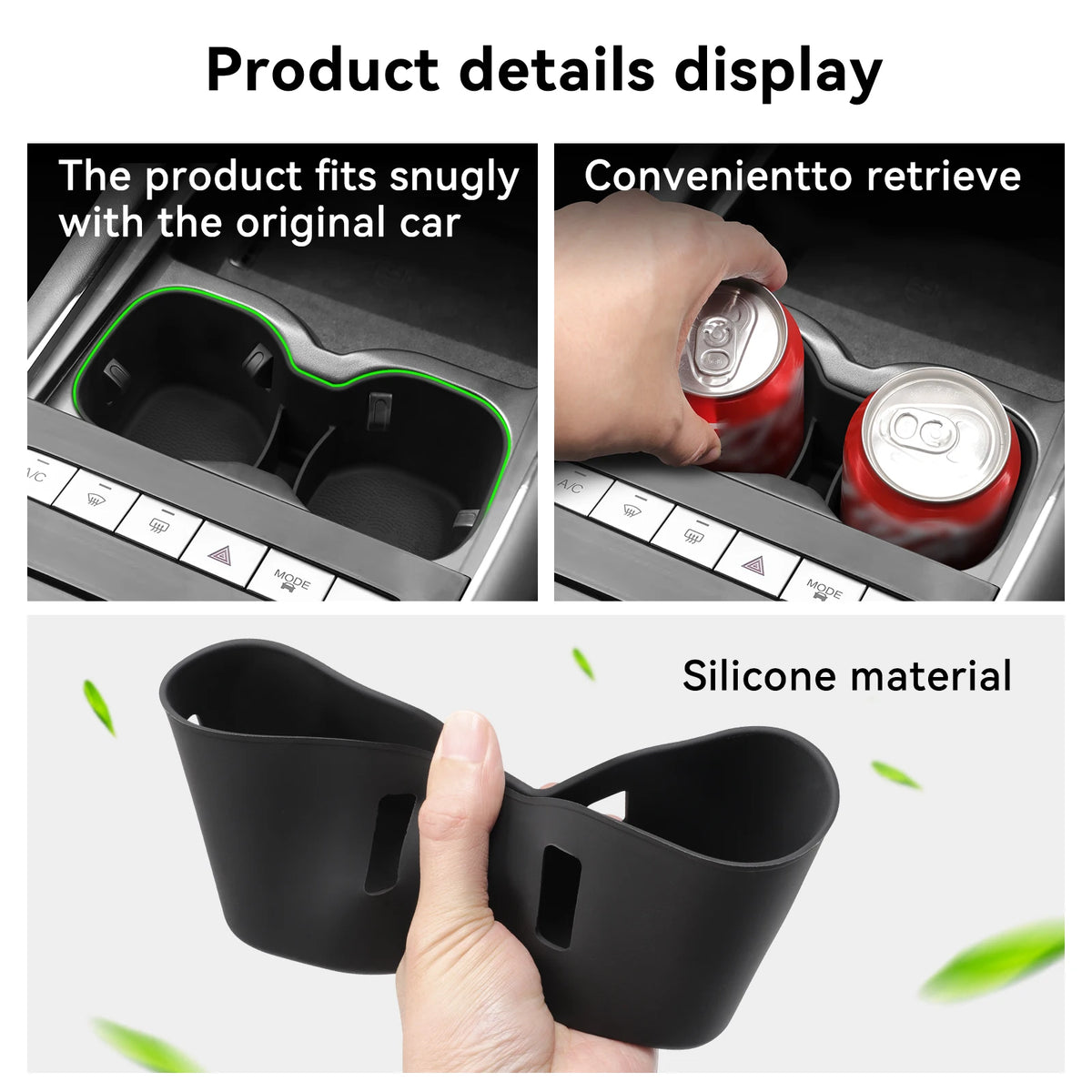 Silicone Cup Holder Insert for Chery OMODA C5 EV (2024–2025)