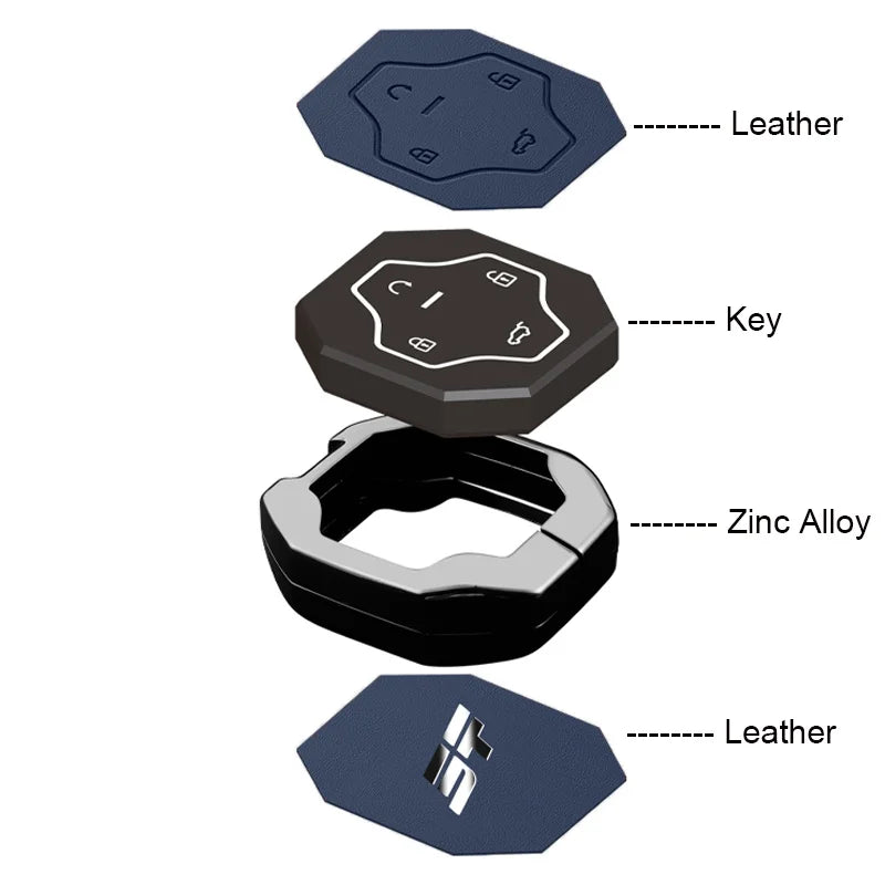 Zinc Alloy Leather Keychain for Chery Jetour T2 / Traveller