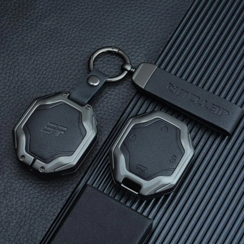 Leather Alloy Keychain for Chery Jetour T2 Traveller