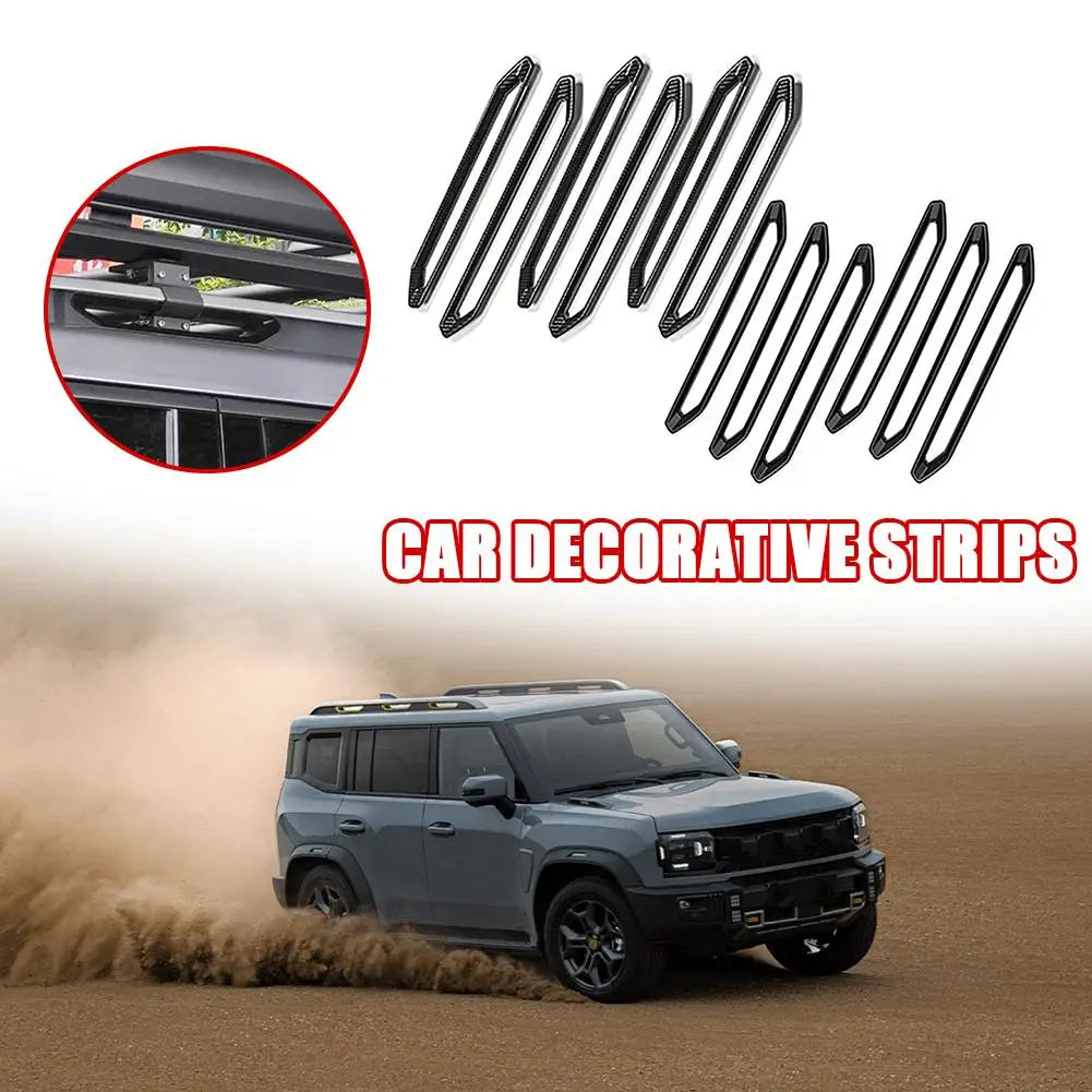 Carbon Fiber Style Roof Luggage Rack Trim for Chery Jetour Traveller T2 2023