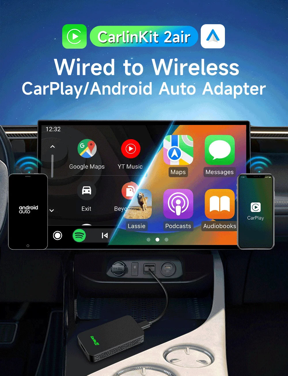 CarlinKit 5.0 Wireless CarPlay & Android Auto Adapter