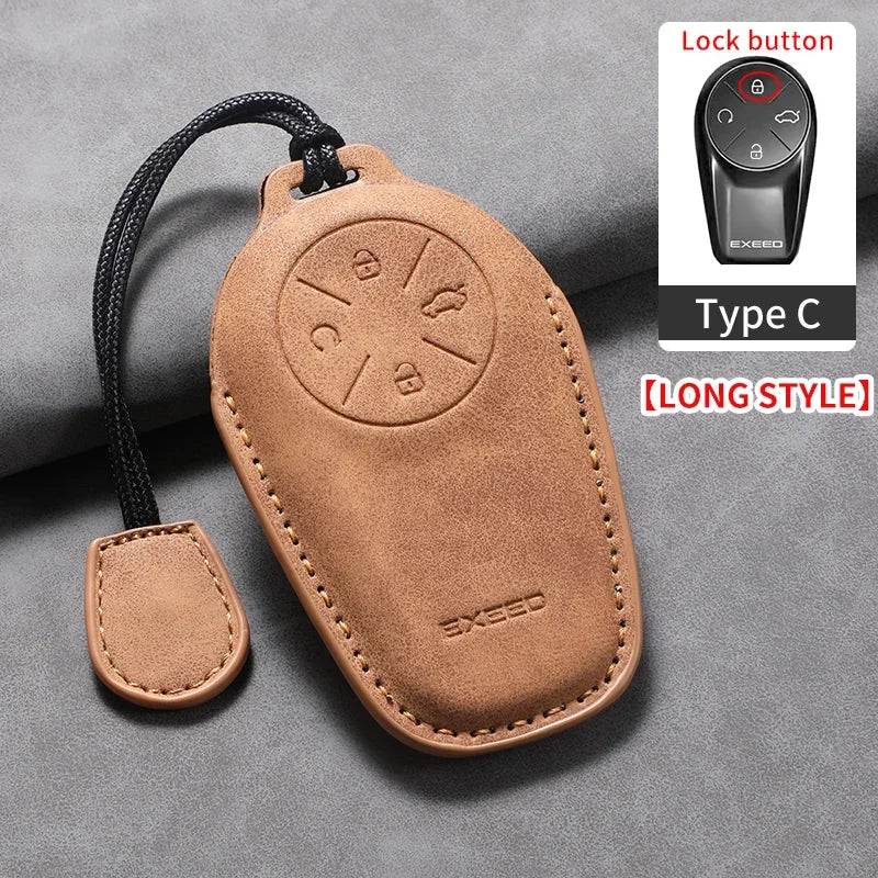 Leather Key Case for Chery EXEED – Stylish Car Fob Cover