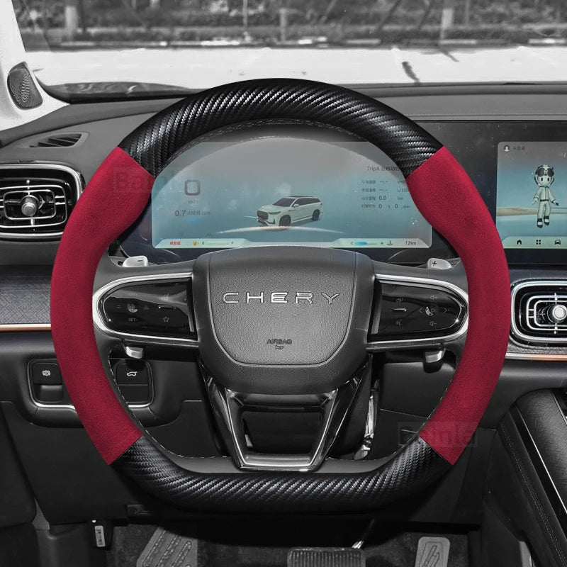 38cm Suede Steering Wheel Cover for Chery Jaecoo J7/J8