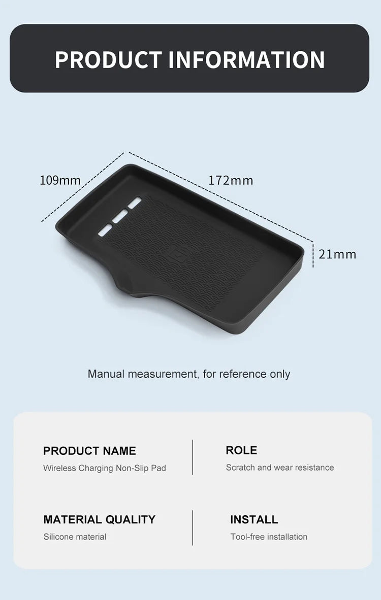Anti-Skid Silicone Charger Panel Pad for Chery Omoda C5 EV 2024–2025