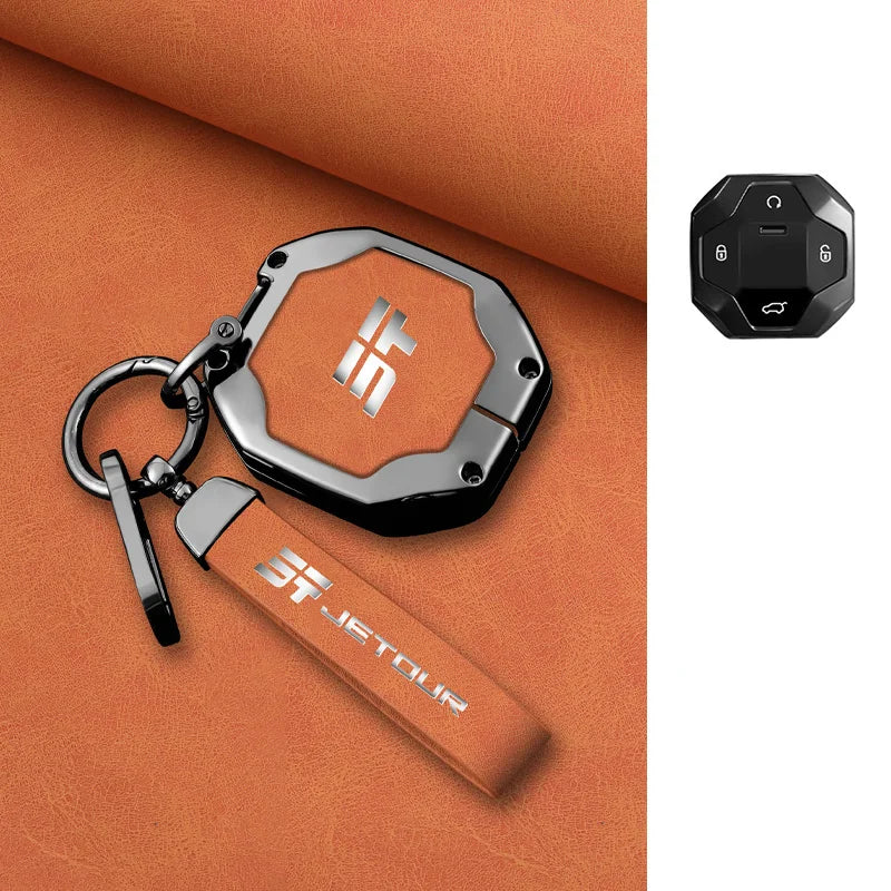 Zinc Alloy Leather Keychain for Chery Jetour T2 / Traveller