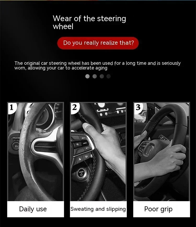 Suede Carbon Fiber Steering Wheel Cover for Chery Jetour T2 2023–2024