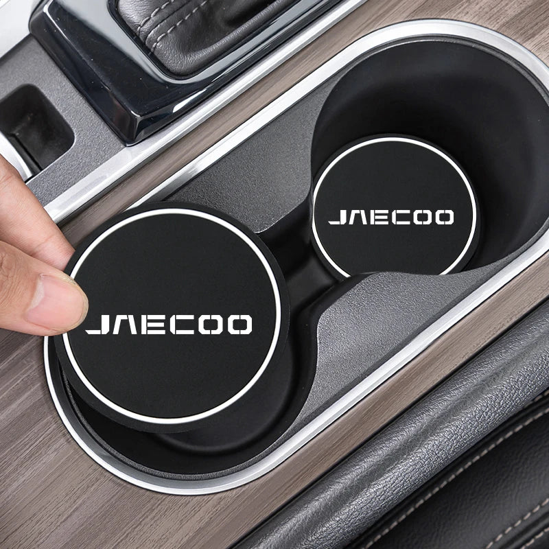 2Pcs Anti-slip Car Coaster Cup Holder Mats for Chery Jaecoo J7 J8 2023-2025