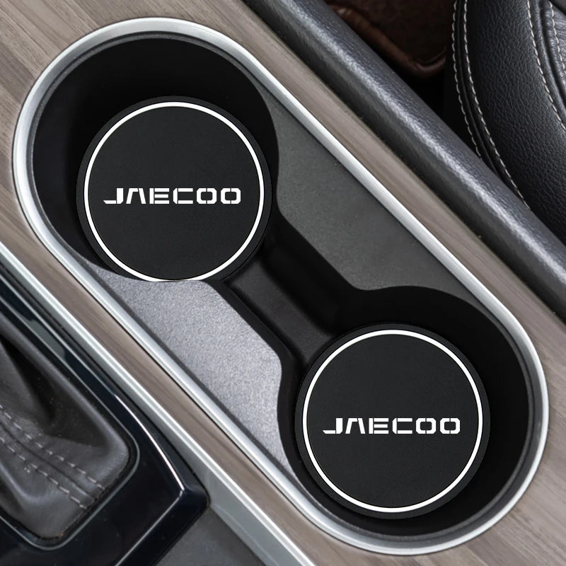 2Pcs Anti-slip Car Coaster Cup Holder Mats for Chery Jaecoo J7 J8 2023-2025