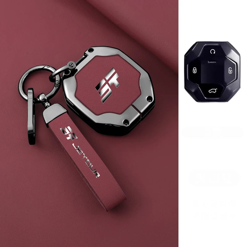 Zinc Alloy Leather Keychain for Chery Jetour T2 / Traveller