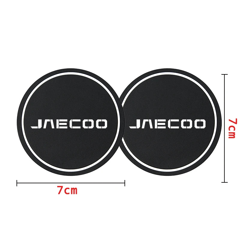 2Pcs Anti-slip Car Coaster Cup Holder Mats for Chery Jaecoo J7 J8 2023-2025