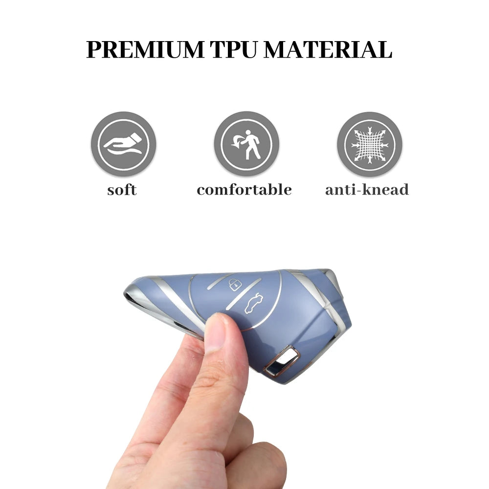 TPU Car Key Cover for Chery Tiggo, Arrizo & Exeed – Key Ring Holder Included