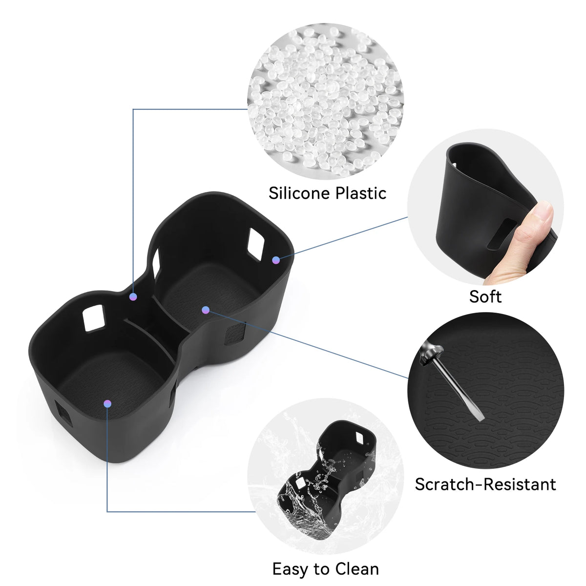 Silicone Cup Holder Insert for Chery OMODA C5 EV (2024–2025)