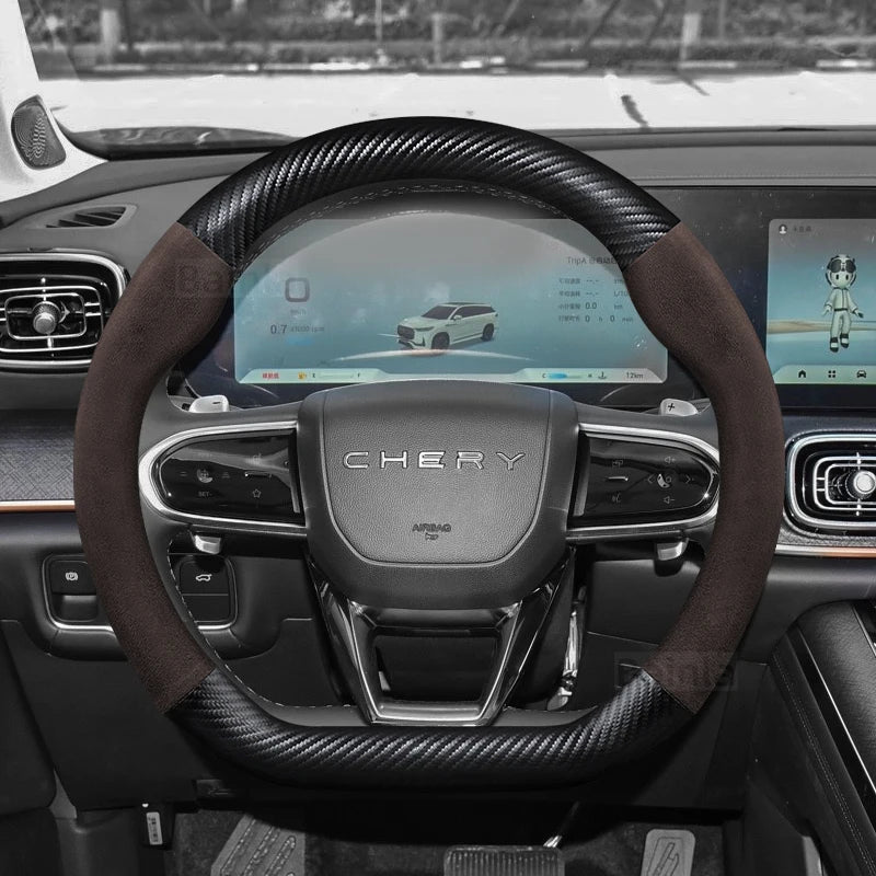 38cm Suede Steering Wheel Cover for Chery Jaecoo J7/J8