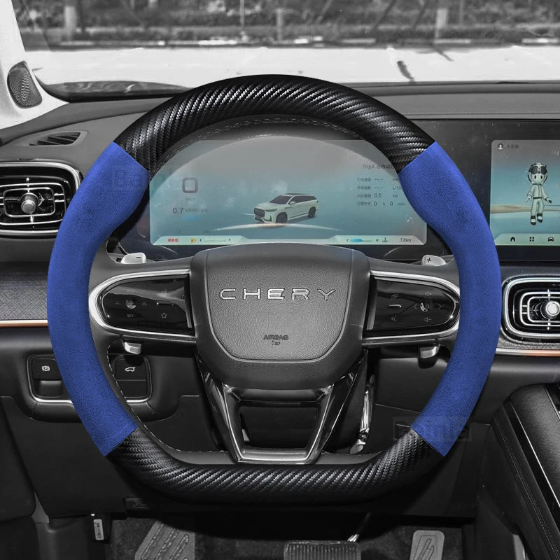 38cm Suede Steering Wheel Cover for Chery Jaecoo J7/J8