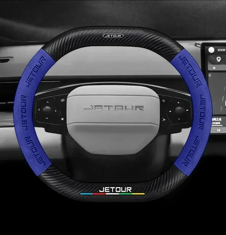 Suede Carbon Fiber Steering Wheel Cover for Chery Jetour T2 2023–2024