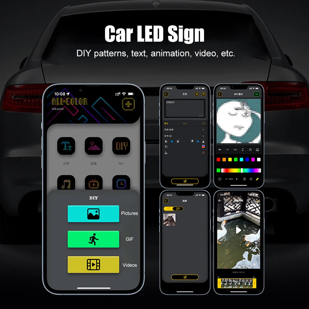 Smart LED Car Sign – App Controlled Pixel Display (32x32)