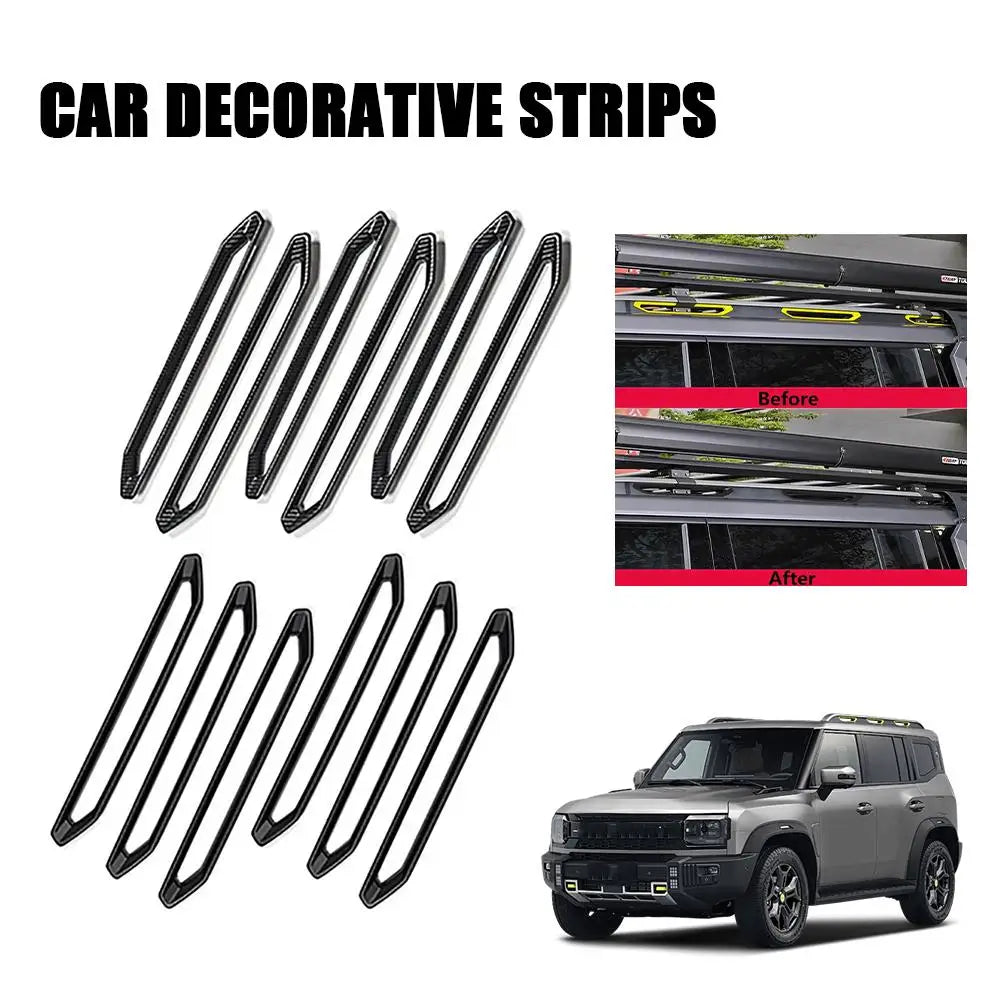 Carbon Fiber Style Roof Luggage Rack Trim for Chery Jetour Traveller T2 2023